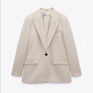 Zara Straight Cut Blazer in Stone